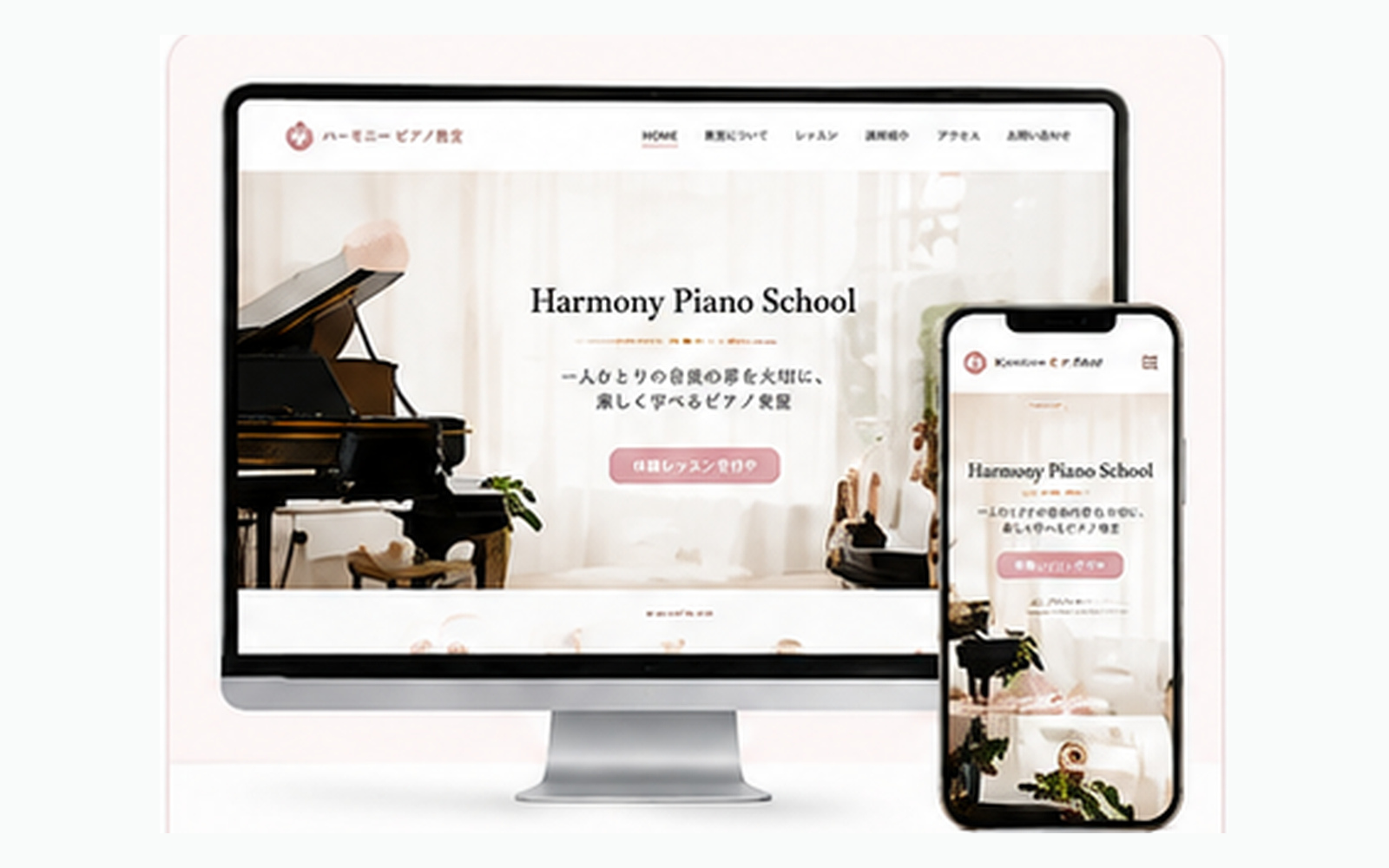 ピアノ・音楽教室サイトの制作イメージ