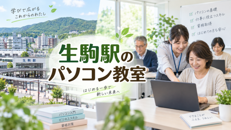 生駒駅のパソコン教室「ハロー！パソコン教室 近鉄生駒校」｜アクセス・開講時間・講座内容を紹介